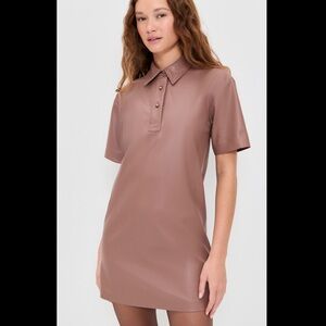 Le Bop Solene Polo Dress in Leather | Brown | XXS | New With Tags